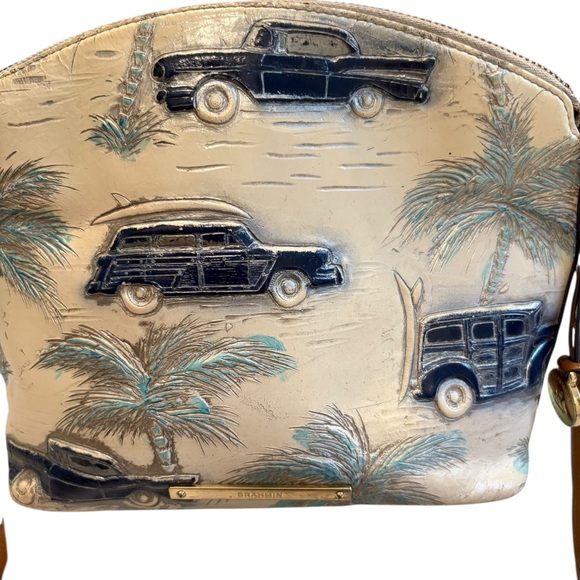 RARE!! Brahmin Blue Copa Cabana Mini Duxbury Crossbody Bag - Picture 9 of 16